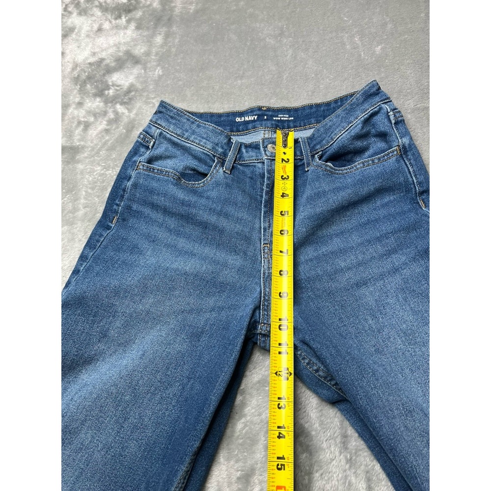 Old Navy Jeans Women Size 2 Wide Leg Mid-Rise Wow Baggy Cotton Denim Pockets - Picture 6 of 6